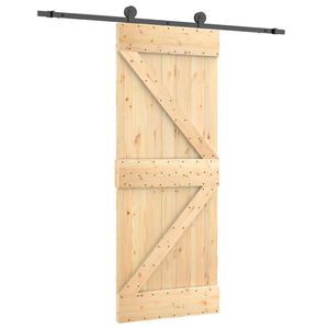 vidaXL Slankios durys Natūrali ir juoda 70 x 210 cm