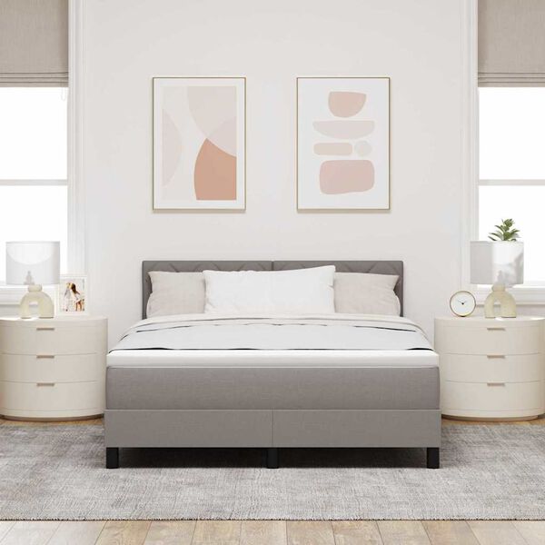 vidaXL Kiemas lova su čiužiniu Taupe 140 x 200 cm audinys