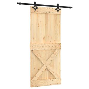 vidaXL Slankios durys Natūrali ir juoda 90 x 210 cm