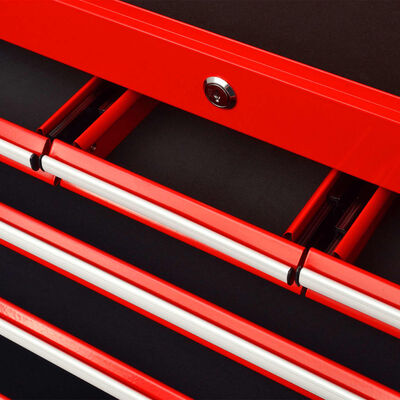 vidaXL Dirbtuvės įrankių vežimėlis, 6 stalčiai, plienas, raudonas