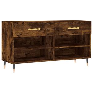 vidaXL Batų suoliukas, dūminio ąžuolo, 102x35x55cm, apdirbta mediena
