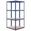 vidaXL Sandėliavimo lentynos, 3vnt., mėlynos, plienas/mediena