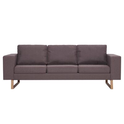 vidaXL Trivietė sofa, taupe spalvos, audinys