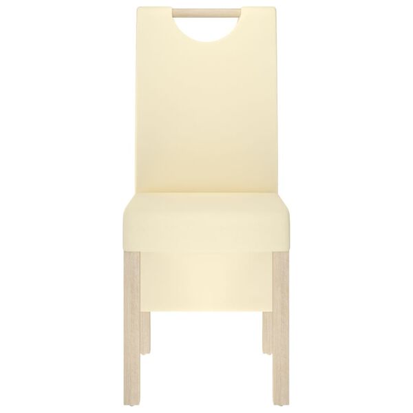 vidaXL Valgomojo kėdės, 4vnt., kreminės spalvos, dirbtinė oda