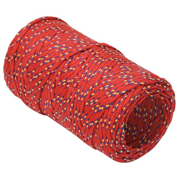 vidaXL Valties virvė, raudonos spalvos, 2mm, 25m, polipropilenas