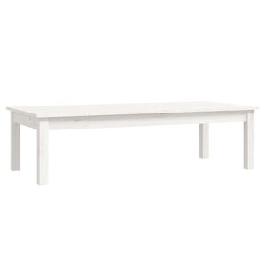 vidaXL Kavos staliukas, baltas, 110x50x30cm, pu&scaron;ies medienos masyvas