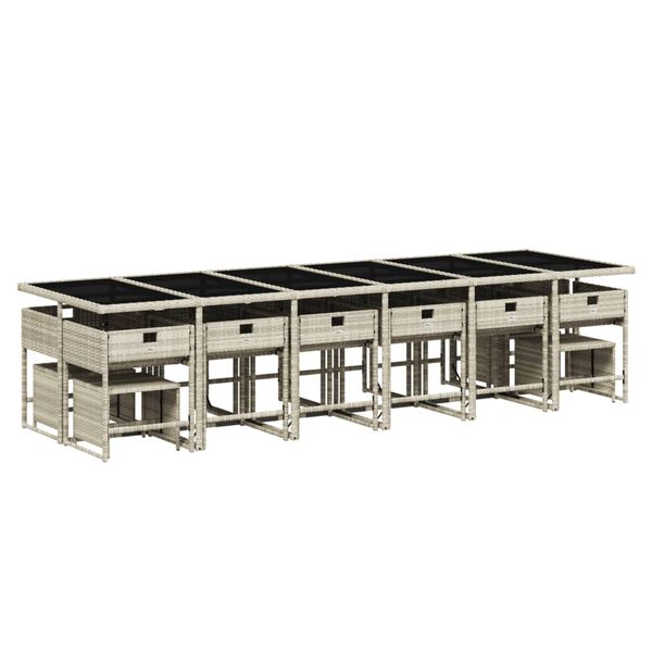 vidaXL Sodo komplektas su pagalvėlėmis, 17 dalių, pilkas, poliratanas