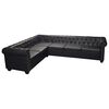 vidaXL Chesterfield Kampinis Sofa 6-vietis Juoda Dirbtinė Oda