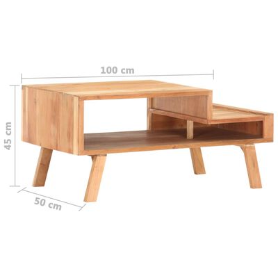 vidaXL Kavos staliukas 100x50x45cm, akacijos medienos masyvas