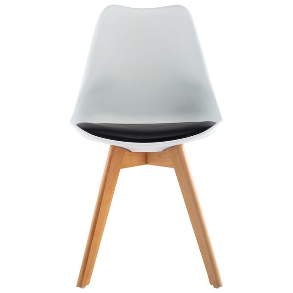 vidaXL Valgomojo kėdės, 4 vnt., baltos ir juodos, dirbtinė oda