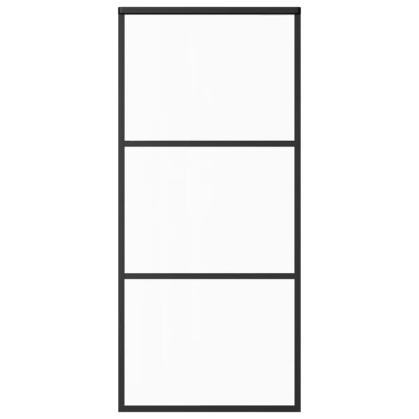 vidaXL Stumdomos durys su įrangos rinkiniu, 90x205cm, ESG ir aliuminis