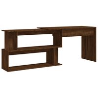 vidaXL Kampinis rašomasis stalas, rudas ąžuolo, 200x50x76cm, mediena