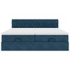vidaXL Osmanų lovos rėmas su čiužiniais, mėlynas, 160x200cm, aksomas