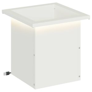 vidaXL Sodo vazonas su LED Balta 30 x 30 x 30 cm Plienas