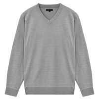 vidaXL Vyriškas megztiniai, pilkos spalvos, V formos apykaklė, XL