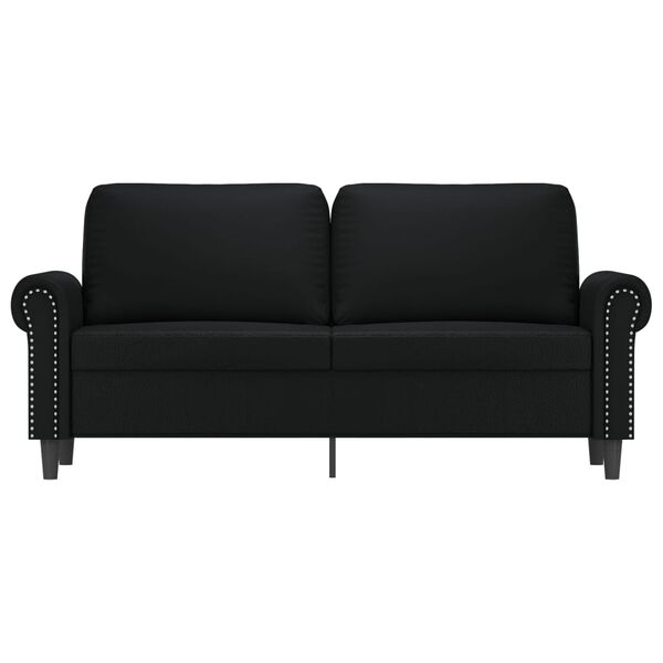 vidaXL Dvivietė sofa, juodos spalvos, 140cm, dirbtinė oda