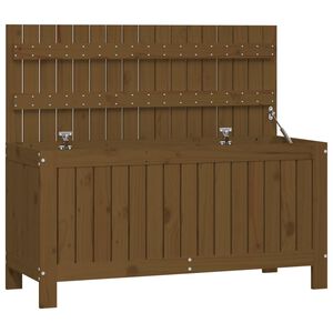 vidaXL Sodo daiktadėžė, medaus ruda, 108x42,5x54cm, pu&scaron;ies masyvas