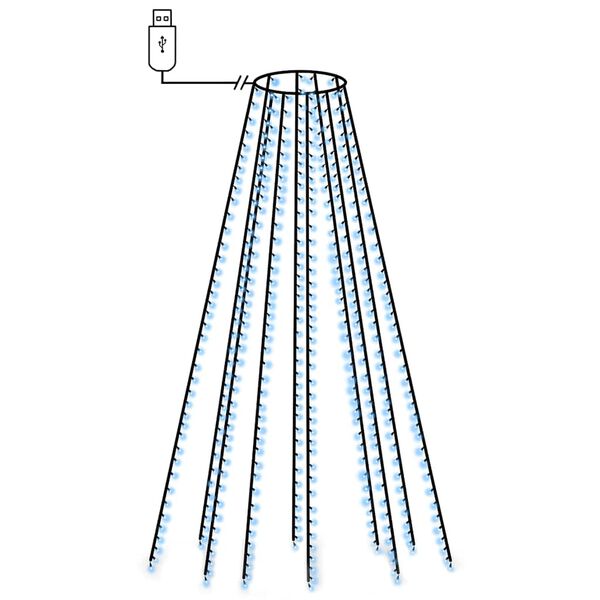 vidaXL Kalėdų eglutės girlianda su 400 mėlynų LED lempučių, 400cm