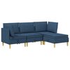 vidaXL Modulinė sofa su laikymo vieta 4 vnt. Mėlyna Audinys