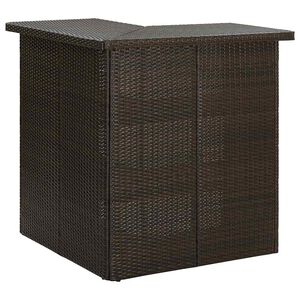 vidaXL Kampinis baro staliukas, rudas, 100x50x105cm, poliratanas