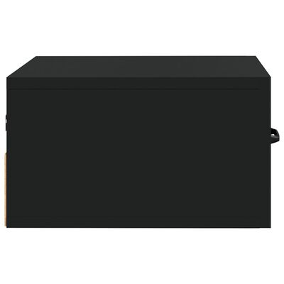 vidaXL Prie sienos montuojama naktinė spintelė, juoda, 35x35x20cm