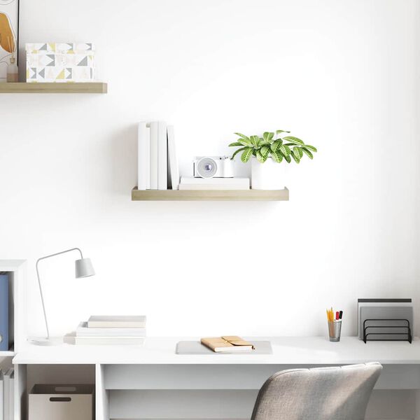 vidaXL Pakabinama sieninė lentyna, ąžuolo, 60x23,5x3,8cm, MDF