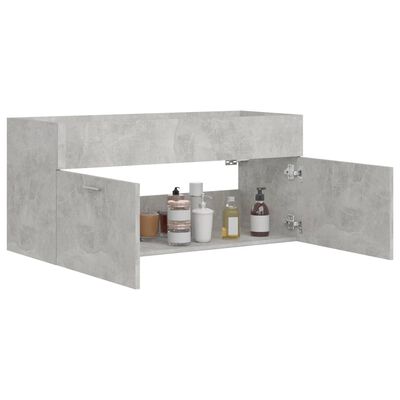 vidaXL Spintelė praustuvui, betono pilkos spalvos, 100x38,5x46cm, MDP