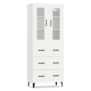 vidaXL Komoda, baltos spalvos, 69,5x34x180cm, apdirbta mediena