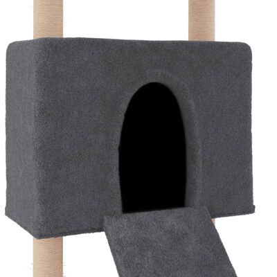 vidaXL Draskyklė katėms su stovais iš sizalio, tamsiai pilka, 153cm