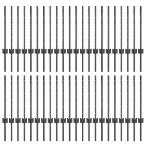 vidaXL Įmontuotas tvoros stulpas 44 vnt. Pilka 100 cm