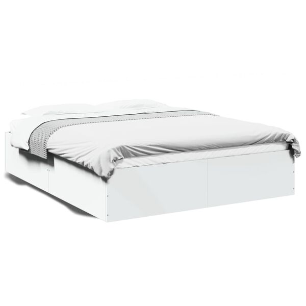 vidaXL Lovos rėmas, baltos spalvos, 150x200cm, apdirbta mediena