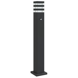 vidaXL Lauko &scaron;viestuvas su jutikliu, juodas, 80cm, aliuminis