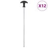 vidaXL Palapinės kai&scaron;čiai, 12vnt., 30cm, skersmuo 7mm, plienas