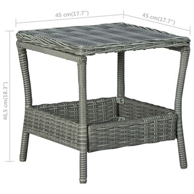 vidaXL Sodo staliukas, šviesiai pilkas, 45x45x46,5cm, poliratanas