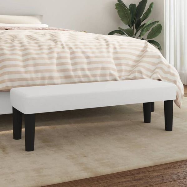 vidaXL Suoliukas, baltos spalvos, 100x30x30cm, dirbtinė oda