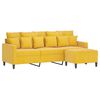 vidaXL Trivietė sofa su pakoja, &scaron;viesiai geltona, 180cm, aksomas