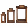 vidaXL Žibintas 3 pcs Natūrali Mahogany Medis
