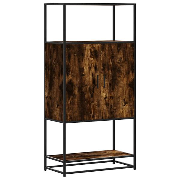 vidaXL Highboard rūkytas ąžuolas 68x35x139 cm Mediena ir metalas
