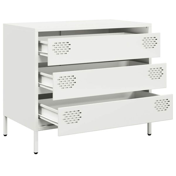 vidaXL Šoninė spintelė, balta, 68x39x58,5cm, šaltai valcuotas plienas