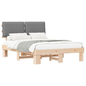 vidaXL Lovo rėmas su apmu&scaron;tu galvūgaliu &Scaron;viesiai pilka 160 x 200 cm