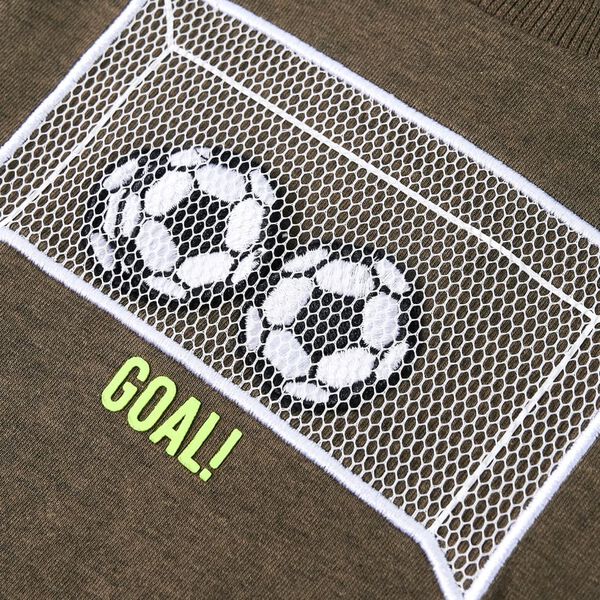 Vaikiški marškinėliai ilgomis rankovėmis, chaki mišinys, 92 dydžio