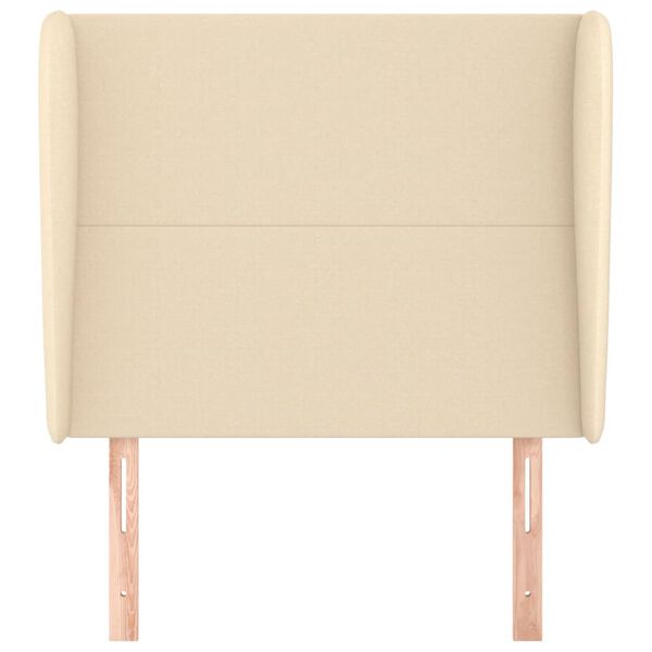 vidaXL Galvūgalis su auselėmis, kreminis, 93x23x118/128cm, audinys