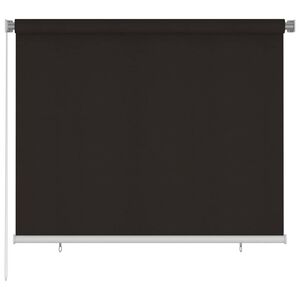 vidaXL Lauko roletas, 185 (plotis) x 140 (auk&scaron;tis) cm, rudos spalvos, HDPE