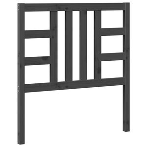 vidaXL Lovos galvūgalis, pilkas, 96x4x100cm, pu&scaron;ies medienos masyvas