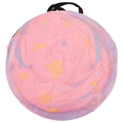 vidaXL Žaidimų palapinė su 250 kamuoliukų, rožinė, 301x120x128cm