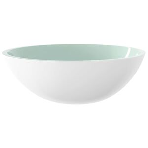 vidaXL Praustuvas, baltos spalvos, 50x37x14cm, stiklas