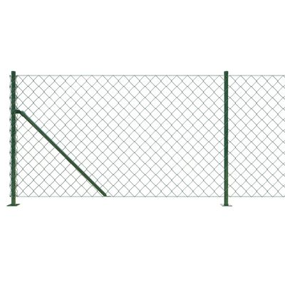 vidaXL Tinklinė tvora su flanšais, žalios spalvos, 0,8x10m