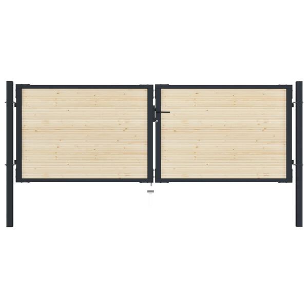 vidaXL Vartai, 310x150cm, plienas ir eglės mediena (144580+146535)