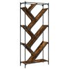 vidaXL Knygų spinta, dūminė, 79x30x180cm, apdirbta mediena ir metalas