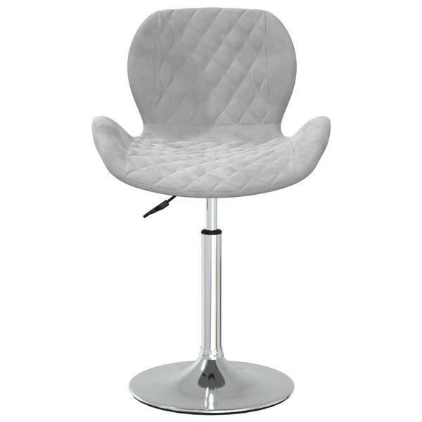 vidaXL Pasukama valgomojo kėdė, &scaron;viesiai pilkos spalvos, aksomas